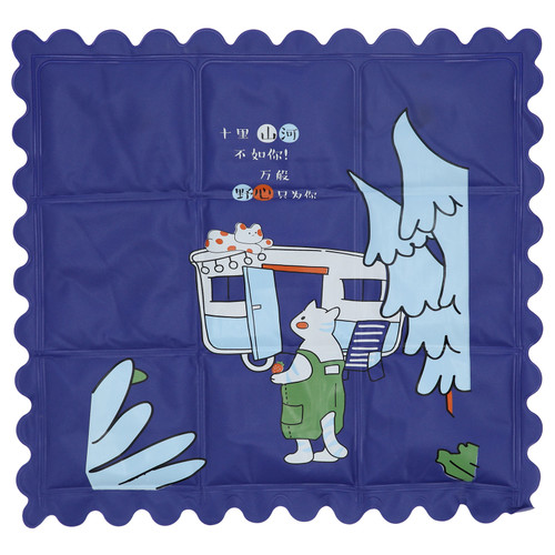 Cooling Mat Clean and Hygienic Breathable Cartoon Cooling Seats Cushion for Summer Home DormitoryNavy Blue