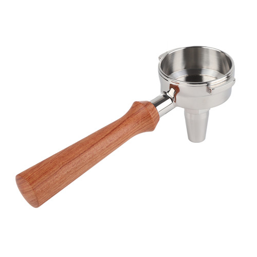 58mm Portafilter Stainless Steel Coffee Tea Portafilter Holder Single Spout Brewing Coffee Filter Wooden Handle Coffee Accessories F Style Jacoranda