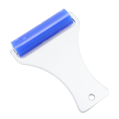 Silicone Manual Dust Roller Cleaner Tool with Static Electric Function Adsorb Small Impurities Aluminum Handle Blue Roller 7.5cm / 3.0in