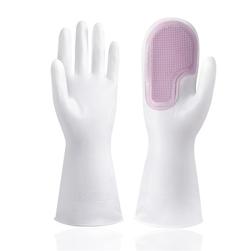 Cleaning Brush Dishwashing Gloves PVC Thickened for Kitchen Housework Tools SuppliesSingle Purple