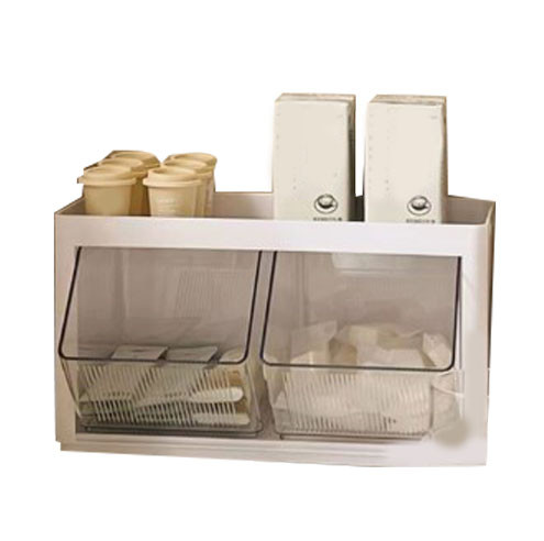 Wall Hanging Tea Bag Storage Box Multifunctional Coffee Capsule Rack for Office Pantry Snack White