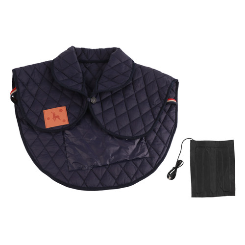 Shoulder Heating Pad Cold Proof Polyester Fiber USB Power Supply Unisex Electric Heated Shawl for Winter Dark Blue