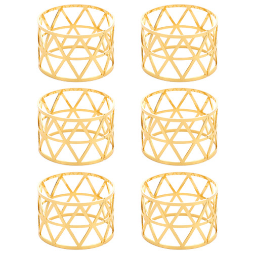 Pack of 6 Christmas Napkin Rings Gold Metal Napkin Ring Napkin Buckles for Wedding Party Dinner Anniversary Table Decoration