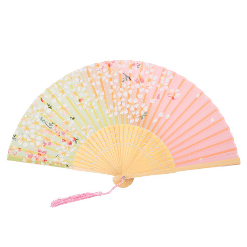 Folding Fan, Japanese Vintage Style Handmade Butterflys Hand Fan For Decoration  (Pink)