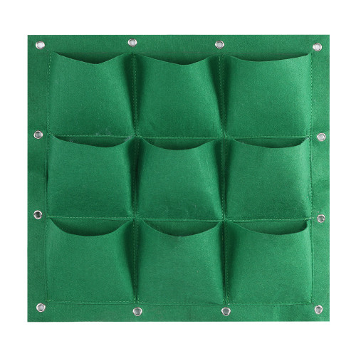 9 Pocket Vertical Greening Hanging Wall Garden Grow Plant Bags Planter(Green)