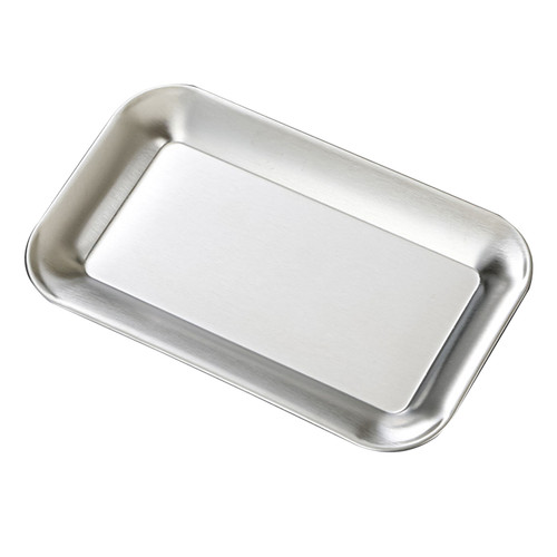 Serving Platter Square Stainless Steel Dish Tray Barbecue Plate Silver Color for Home S