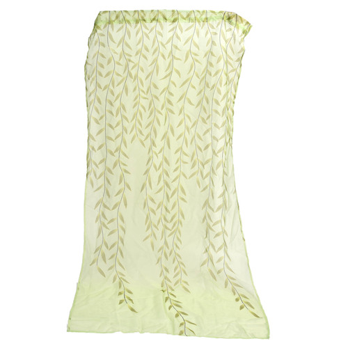Voile Window Curtain Simple Leaves Printing Pattern Window Curtain for Family Wedding Party Restaurant Hotel