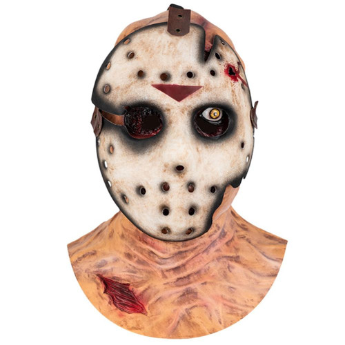 2Pcs Halloween Horror Film Face Cover Head Cover Latex Cosplay Face Covering Halloween Party Cosplay Costume Haunted House Props