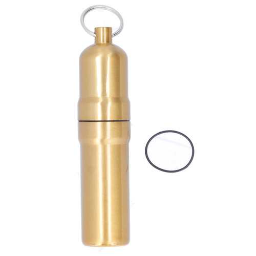 Mini Cigarette Case Waterproof Sealed Portable Round Cigarettes Pocket Box with Key Ring for OutdoorGold