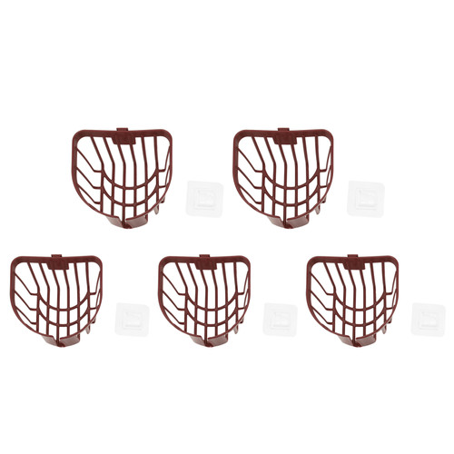 5pcs Hollow Tissue Box Holder Wall Mounted Adhesive Hanging Tissue Roll for Bathroom KitchenBrown