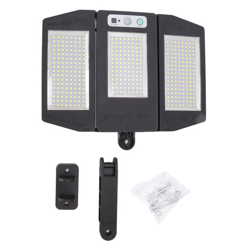 Solar Street Light Human Body Sensor 3000lm IP65 Waterproof 384 LEDs Wall Lamp for Garden Sidewalk Courtyard