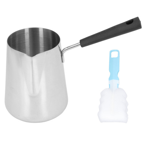 Butter Warmer Mini Stainless Steel Coffee Heating Melting Pot 1000ml with Spout for Home Cafe