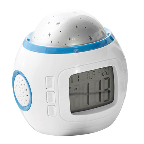 Projection Light Clock Backlight Snooze Function Sky Projector Digital Alarm Clock with Music Thermometer Calendar