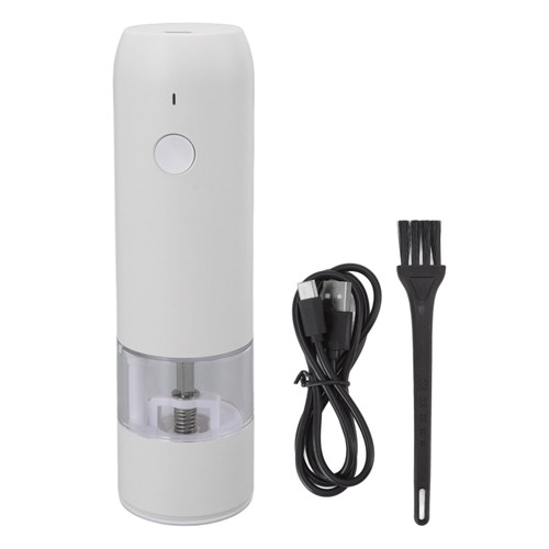 Pepper Grinder Simple Stylish Versatile Electric Adjustable Thickness Spice Salt Pepper Ceramic Grinder Mills White
