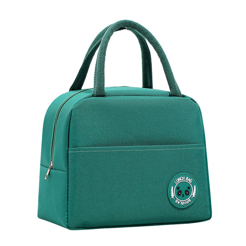 Lunch Bag High Capacity Reusable Tote Heat Preservation Dinner Insulation Hangbag Green