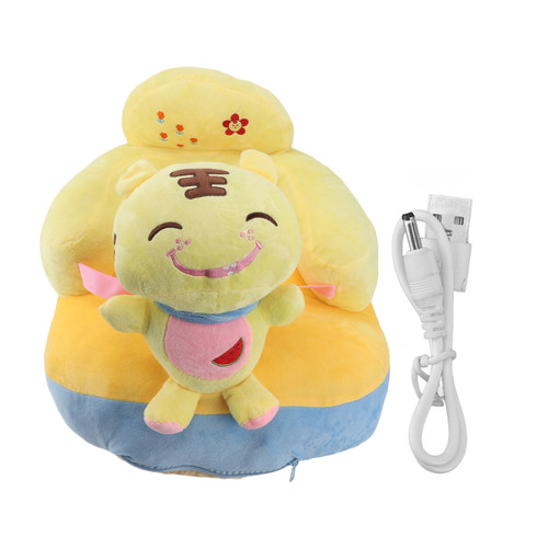 Baby Support Sofa Adjustable Angle Stable Electric Infant Sit Up Chair Floor Seat Plush Lounger for Household Tiger