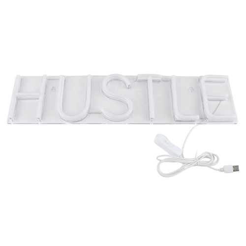 Hustle Words Neon Signs LED Neon Light for Home Bedroom Dorm Party Wedding USB Powered
