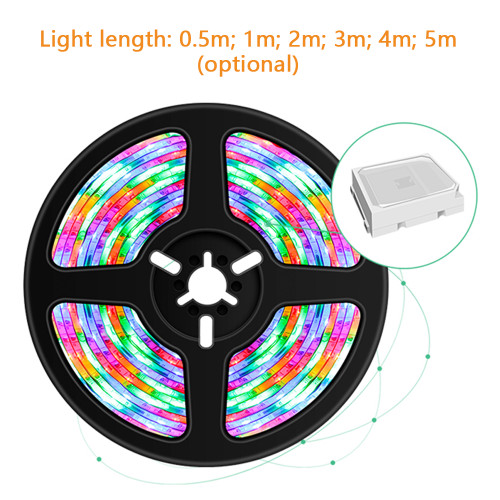 USB Dimmable RGB Colorful LEDs Strips Light with IR Remote Control 16 Colors & 4 Lighting Modes 1m 60LEDs Rope Light for TV Computer Desktop Background Home Kitchen Decorative Lighting