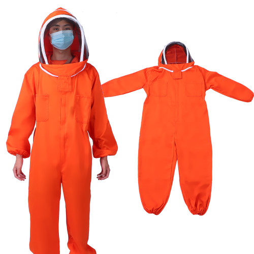 Orange Beekeeper One Piece Bee Suit Beekeeping Protective Clothes Beekeeping Equipment(L )