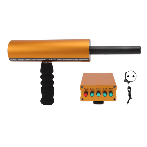 14m Depth AKS Metal Detector 800m Range Aluminum Metal Finder Scanner Equipment 100‑240V EU Plug Gold