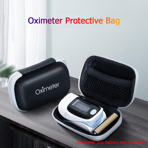 Oximeter Storage Case Fingertip Pulse Oximeter Travel Case Shockproof Waterproof EVA Storage Box Blood Saturation Monitor Pouch Box Protective Bag