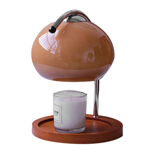 Aroma Wax Melting Lamp Retro Wood Storage Tray Glass Candle Warmer Lamp Bedroom Bedside Ambient Table Lamp