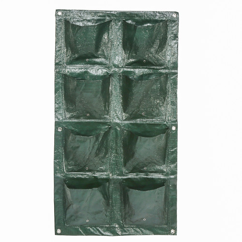 Vertical Garden Plant Growing Container Bag Greening Wall Hanging Planter (8 Pockets In 2 Rows)