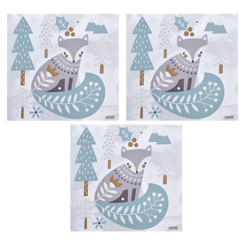 3PCS Christmas Wall Sticker Forest Snowflake Electrostatic Wall Sticker PVC Window Glass Sticker for Bedroom Decoration