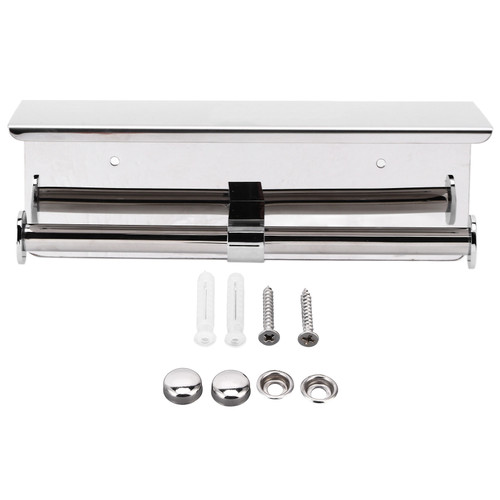 Toilet Paper Holder Dual End Wall Mounted Toilet Roll Holder 304 Stainless Steel for Bathroom Kitchen