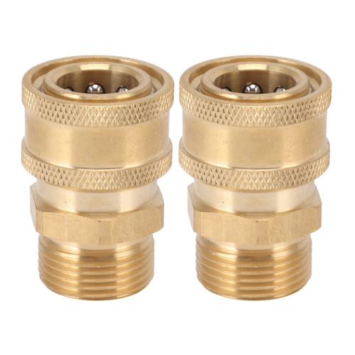 2Pcs Pure Copper M22 High Pressure Washer Fitting Adapter 3/8 Inch NPT Female to M22 Male Adapter Inner Hole 15mm/0.59in