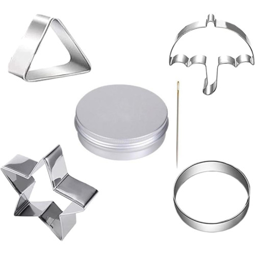 6Pcs/Set 2021 TV Stainless Steel Buckle Candy Biscuit Cutters Mold for Cake Chocolate DIY Baking Tools