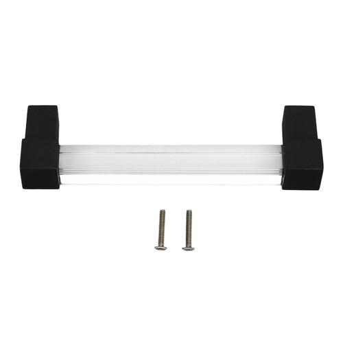 Acrylic Drawer Pulls Single Hole Crystal Cabinet Drawer Pulls for Kitchen Cabinets Dresser Cupboard Hole Spacing 96 Black