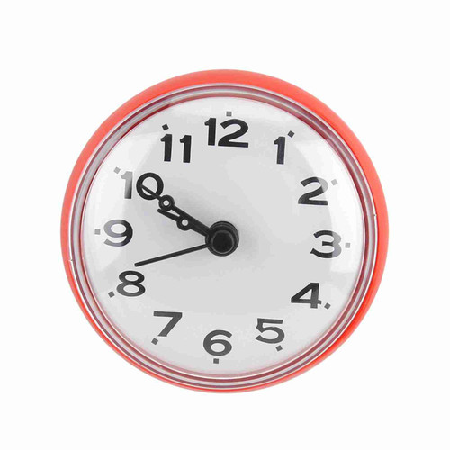 Waterproof Suction Wall Window Mirror Bath Shower Clock Bathroom Accessories Red