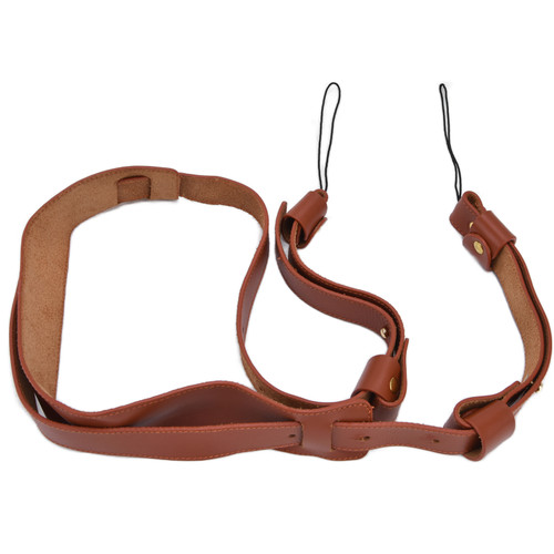 Camera Strap Adjustable Single Shoulder Leather Shoulder Neck Strap for SLR Camera Brown