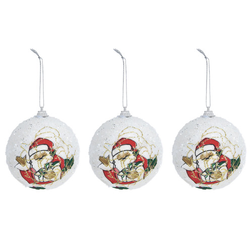 3PCS Christmas Ball Foam Hanging Christmas Tree Ornament for Festival Party DecorationWhite