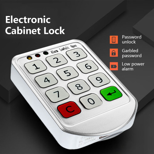 Electronic Cabinet Lock Keypad Lock Independent & Open Dual Working Modes 3 Color Indicator Emergency Power Supply Password Protection Password Cabinet Locks for Home Public Places Drawer Locker Storage Box