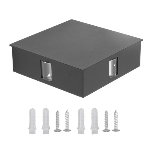 Aluminum LED Wall Light 12W Indoor LED Wall Sconce All Sides AC 85‑265V for Bedside Living Room Corridor KTV Dining Aisle Black Shell