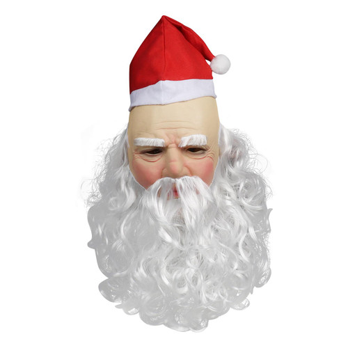 Santa Claus Headgear Christmas Party Decoration Holiday Soft Latex Adult Headgear Xmas Gifts Cospaly Props