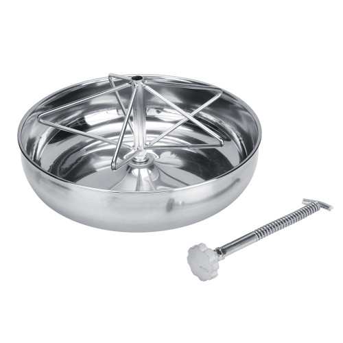 Stainless Steel Piglet Feed Bowl Pig Feeding Food Container with Metal Groove RodLarge