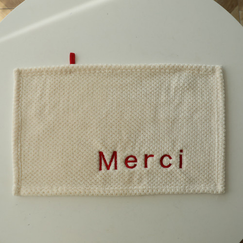 Face Cloth Wash Cloth Soft Hand Towel Water Absorption Alphabet Embroider Rectangle Red Letter M