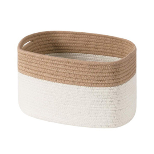 Cotton Rope Storage Box Rectangular Storage Basket Children Toy Organizer Box for Nursery Living Room Bathroom