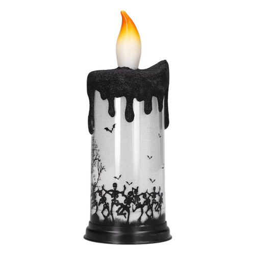Halloween Snow Globe Candles Light LED Terrorist Decoration Electronic Candle Lamp for Party HolidayDancing Skeleton