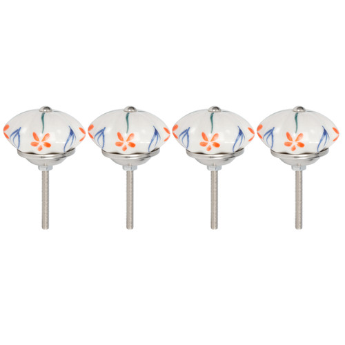 4pcs / Set Ceramic Wardrobe Cabinet Door Knob Household Cupboard Drawer Handle Hardware1210