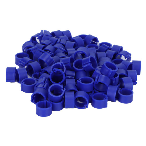 200Pcs 8mm Pigeons Ring No Words Poultry Leg Identify Foot Ring Clip Pigeons Bird Training ToolBlue