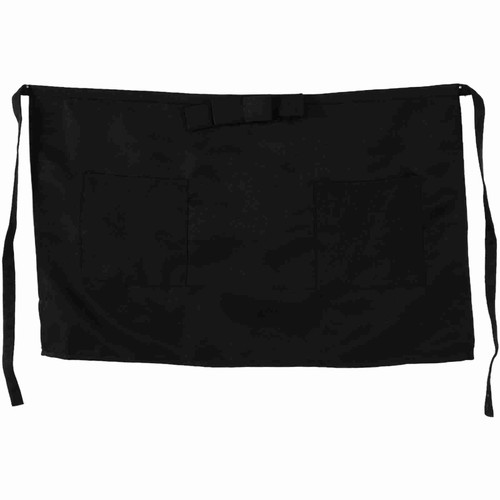 Unisex Short Solid Color Apron Kitchen Cooking Pub Cafe Waiter Waitress Black