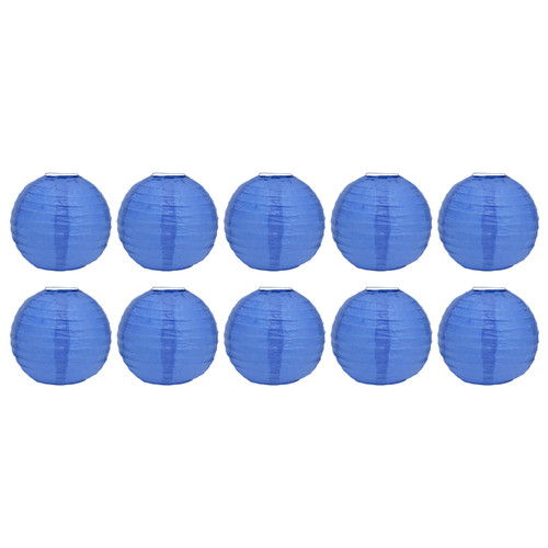 10Pcs 6 Inch Round Chinese Paper Lanterns Festive Hanging Ball Lantern for Wedding PartyRoyal Blue