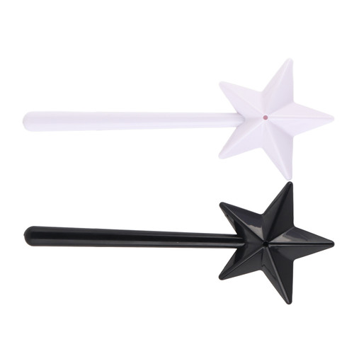 2Pcs Wand Shape Salt Pepper Shaker Plastic Cute Star Shaped Salt Dispenser Black White Kitchen Supplies