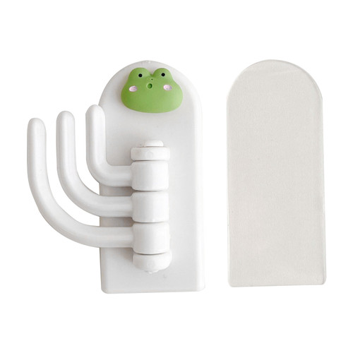 Cartoon Key Hook Punch Free Cute Key Holder for Wall Decorative Student Dormitory Doorway Beige Frog