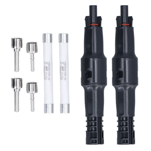 2Sets 1500V Solar PV Connectors IP68 Waterproof Anti UV PPO Housing Solar Fuse Holder Connector20A