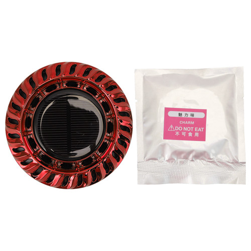 Solar Car Perfume Diffuser Automatic Rotating Decorative Car Aromatherapy Machine for Office Home Chinese Red